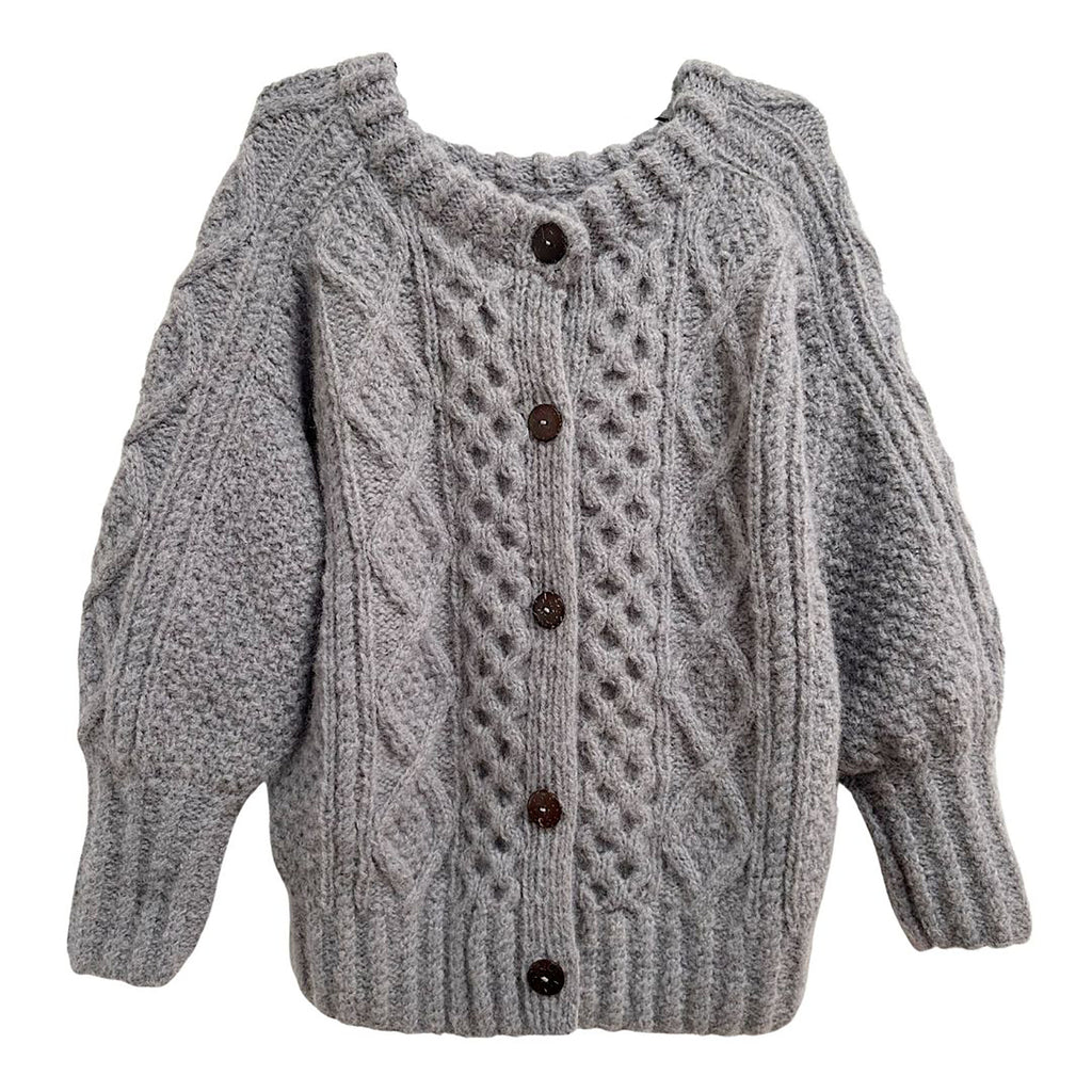 Hand Knit Balloon sleeve cardigan - DOVE – MaisonM